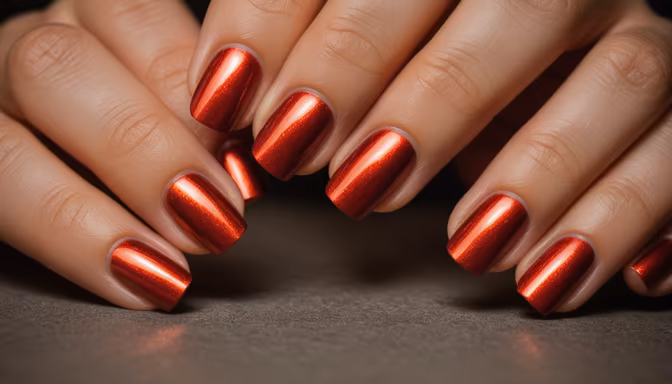 Crimson Chrome Nails