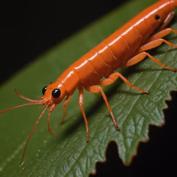Orange Insect on a Leaf
