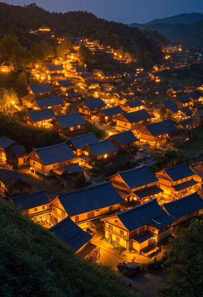 Nighttime Village Nighttime Village