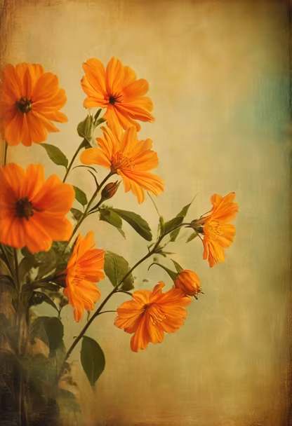 Orange Floral Vintage Orange Floral Vintage