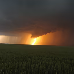 Stormy Sunset Over the Fields Stormy Sunset Over the Fields