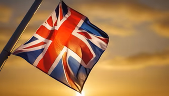 Union Jack at Sunset
