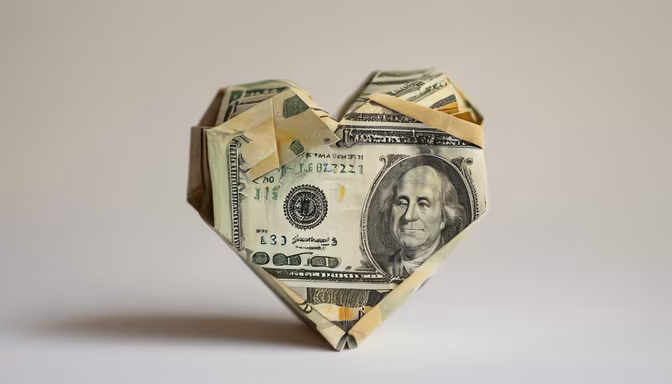 Money Origami Heart