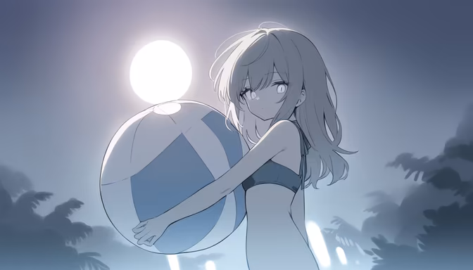 Moonlit Beach Day