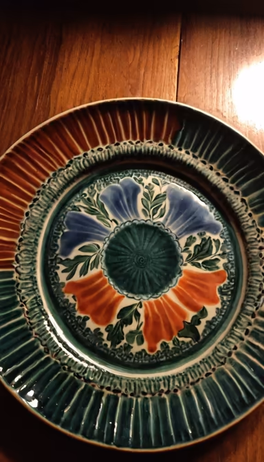 Vintage Floral Plate