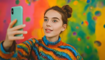 Colorful selfie