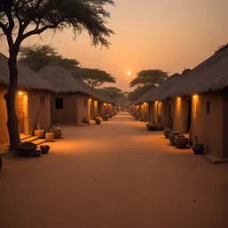 Village at Dusk Village at Dusk