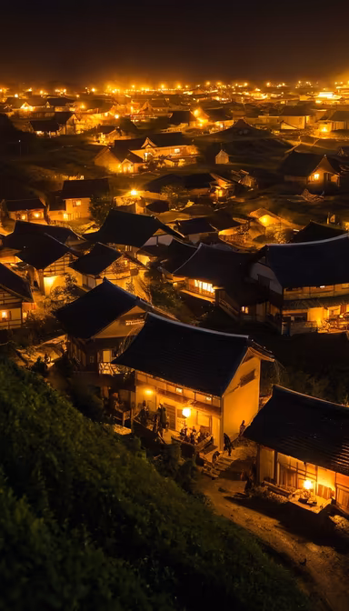 Nighttime Village Nighttime Village