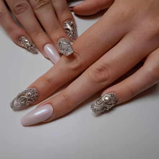 Silver Nail Art
