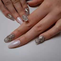 Silver Nail Art