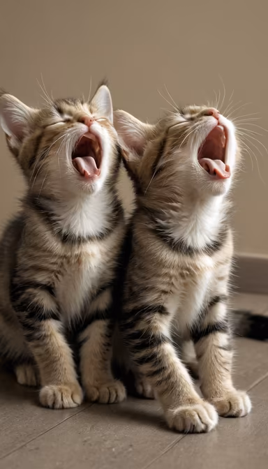 Yawning Kittens Yawning Kittens