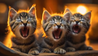 Yawning Kittens Yawning Kittens