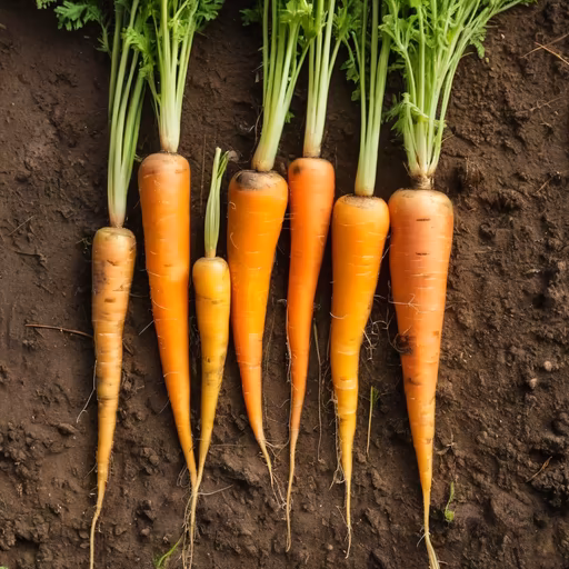 Freshly Harvested Carrots