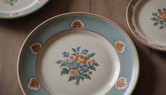Vintage Floral Plates
