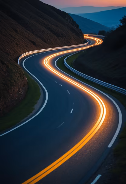 Mountain Pass at Dusk