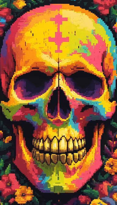 Pixelated Skull Pixelated Skull