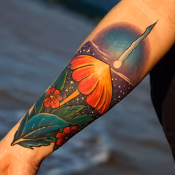 Floral Comet Tattoo Floral Comet Tattoo