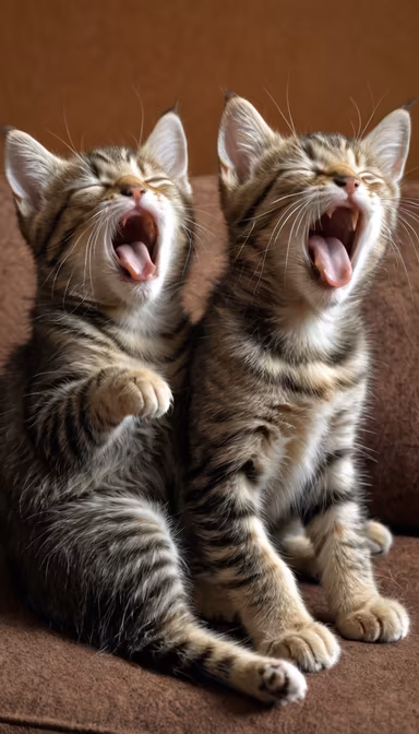 Yawning Kittens Yawning Kittens