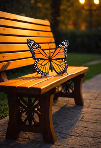 Butterfly on a Bench
