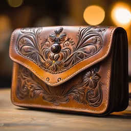 Leather Floral Bag