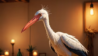 Stork in the Living Room
