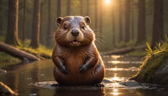 Beaver's Morning Dip