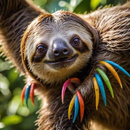 Sloth with Colorful Claws Sloth with Colorful Claws