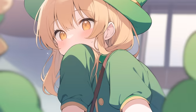 A shy glance