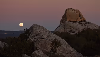 Moonrise over the Rocks