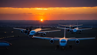 Sunset at the Airport Sunset at the Airport