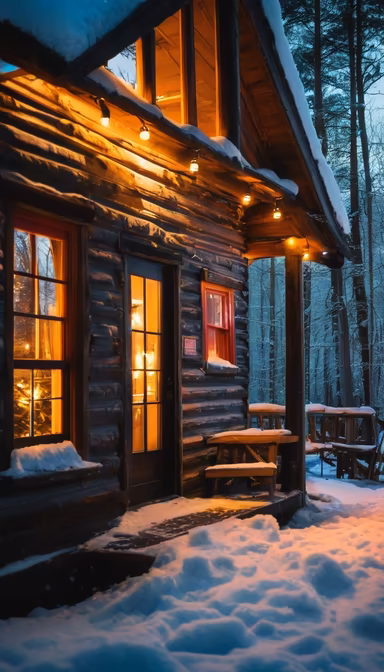 Winter Cabin Glow Winter Cabin Glow