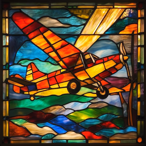 Stained Glass Airplane