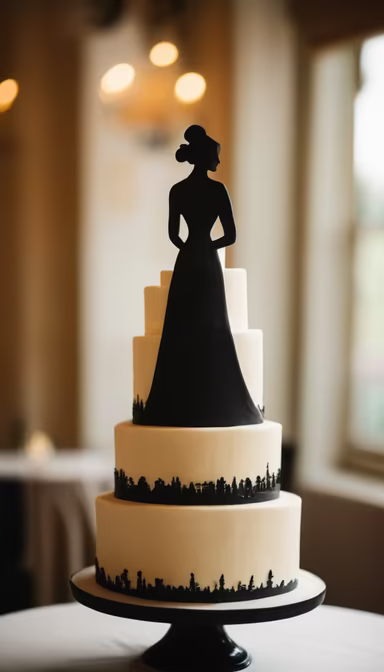 Elegant Silhouette Cake Elegant Silhouette Cake
