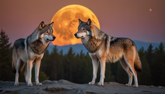 Wolves Under the Moon