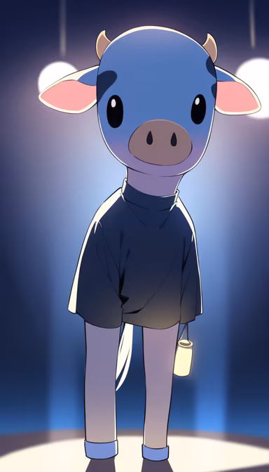 Blue Cow on Stage