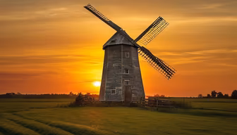 Golden Hour at the Windmill Golden Hour at the Windmill