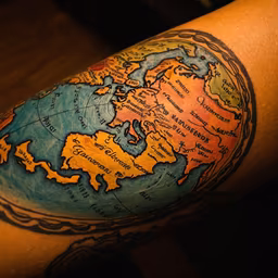 World Map Tattoo World Map Tattoo