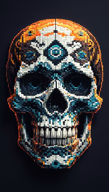 Pixelated Skull Pixelated Skull
