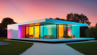 Modern Home at Sunset Modern Home at Sunset