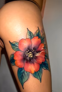 Floral Thigh Tattoo Floral Thigh Tattoo