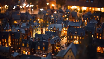 Miniature Town at Night Miniature Town at Night