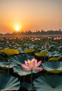 Lotus Bloom at Sunrise