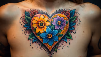 Floral Heart Tattoo Floral Heart Tattoo
