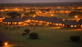 African Village at Dusk African Village at Dusk