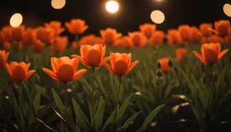 Tulip Garden at Night Tulip Garden at Night
