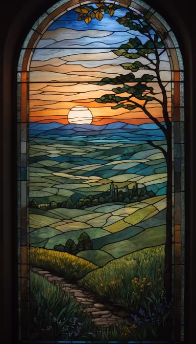 Stained Glass Sunset Stained Glass Sunset