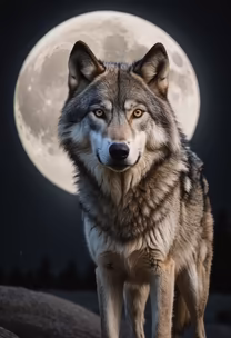 Wolf Under the Moonlight