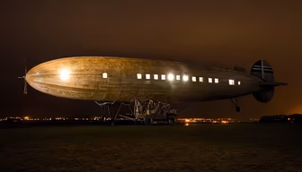 Vintage Airship at Night Vintage Airship at Night