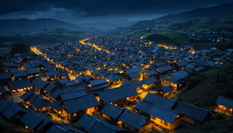 Nightfall in the Village Nightfall in the Village