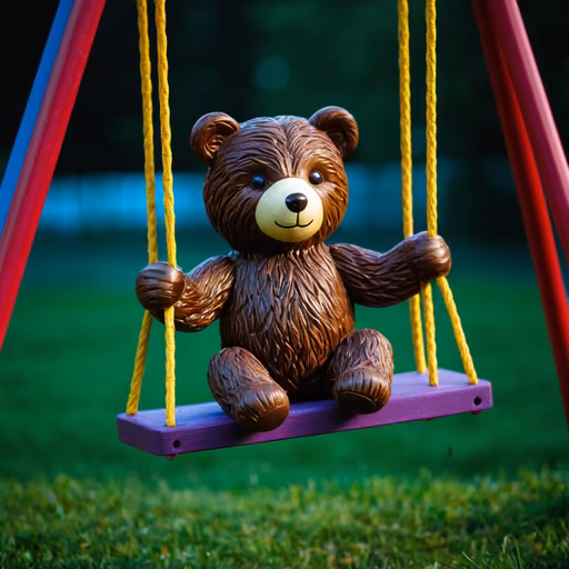Teddy on a Swing